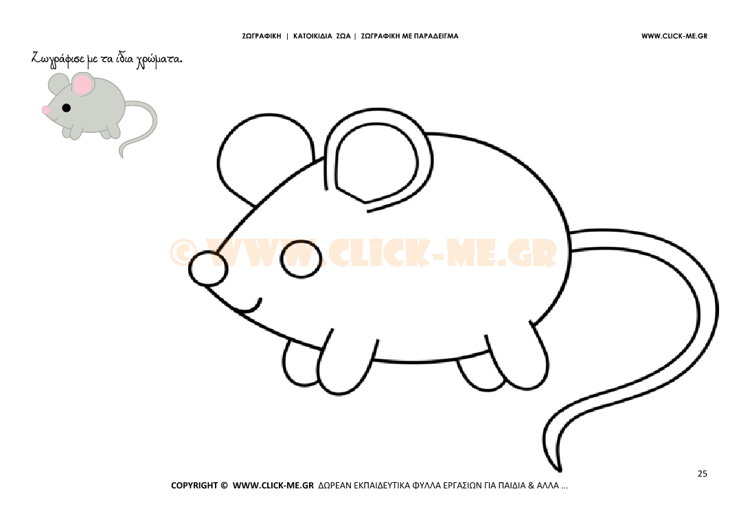 Ποντικάκι - Ζωγραφική με έγχρωμο δείγμα Ποντικάκι